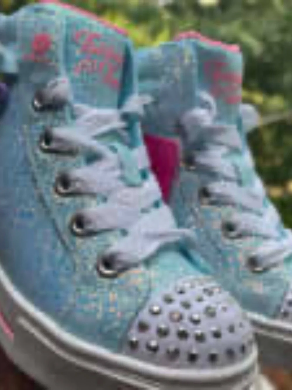 SKECHERS Little Girls' Twinkle Toes Friendship Bracelet High Top Sneaker